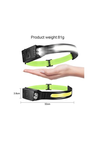 Ebitda Floresan Kemer Sensörlü Far, Beyaz + Mavi Işık, Koşu & Bisiklet, Ipx4 Su Geçirmez, 10w Lamba, 3-8 Saat Kullanım Çok Renkli