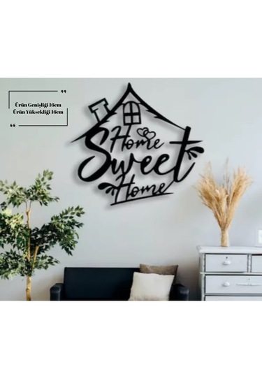 Home Sweet Home Duvar Süsü Siyah