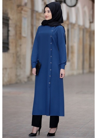 Rümeysa Tesettür Takım İndigo İndigo