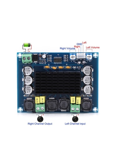 Konesam Tpa3116d2 Çift Kanal 2x120w Güçlü Ses Amfi Kartı, Aşırı Sıcaklık Ve Kısa Devre Koruma, Siyah Isı Dağıtıcı, 1.6mm Pcb