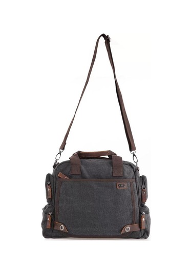 ÇÇS 31352 Kanvas Omuz Askılı Evrak Çantası Siyah