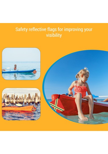 Mufunye 4 Adet 30x30cm Oxford Kumaş Kayak Bayrağı, Yansıtıcı Çizgili, Görünürlüğü Artırıcı, X Tipi Kare Desenli