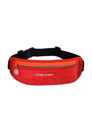 Gajeena Spor Ve Fitness İçin Su Geçirmez Koşu Kemeri, Cep Tasarımı, Ayarlanabilir Kayış, Reflektif Şeritli Kırmızı