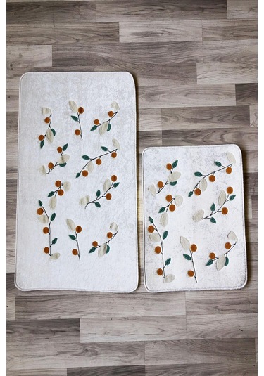 Dijital Baskı Kaymaz Taban Yıkanabilir 2'li Punch Banyo Paspas Takımı Pcp001 Renkli