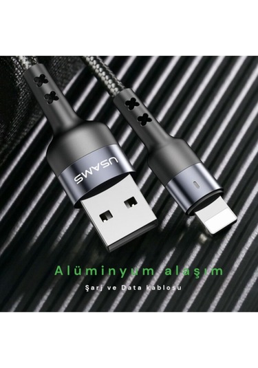 Usams Us-sj311 Usb To Lightning Örgülü Şarj Ve Data Kablosu 1m