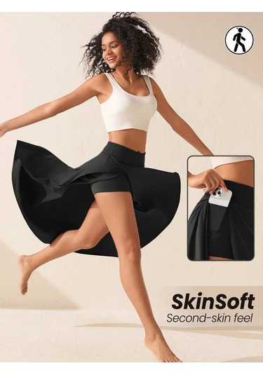 Kadın Cep Detay Taytlı Sandy Etek Siyah