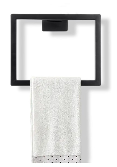 Hvngroup Metal Kare Vidalı Havluluk, Havlu Askısı Siyah