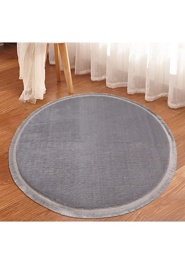 My Evilla Modern Dekoratif Halı Jel Kaymaz Taban Peluş Yuvarlak M (545027098)