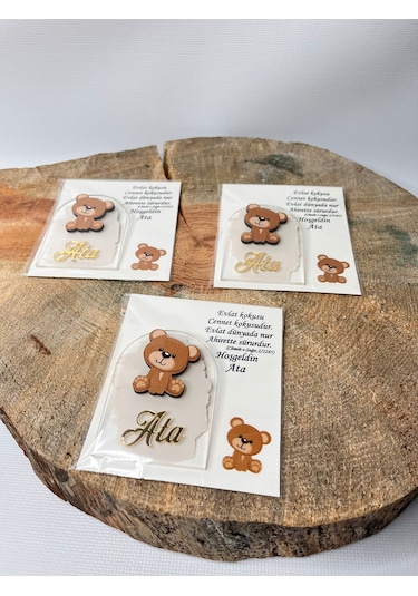 Mr. Home Bebek Doğum Hediyelikler Magnet 25 Adet Bej