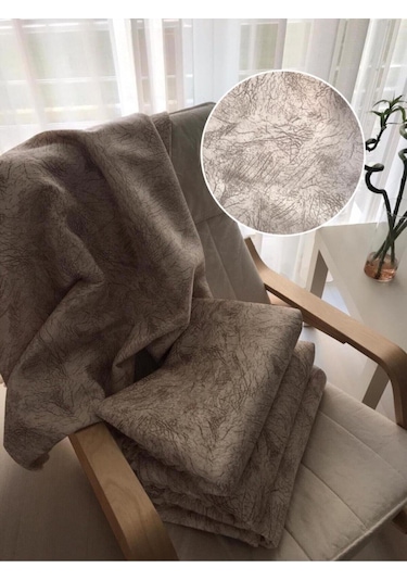 Koyu Gri Süngerli Damar Desenli Ve Parlak Koltuk Çekyat Örtüsü