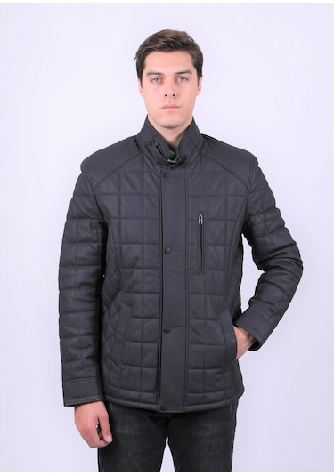New Zaya Leather Erkek Lacivert Deri Mont Lacivert