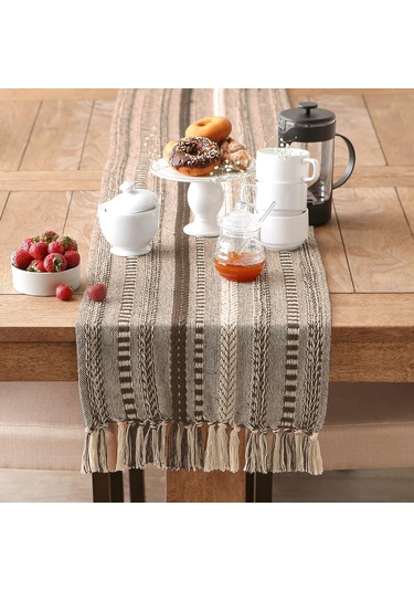 Wellstil Neula %100 Pamuk Örme Runner - Koyu Kahve Koyu Kahve