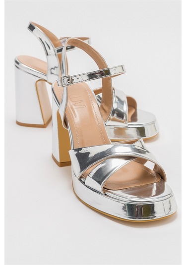 Henry Gümüş Kadın Platform Topuklu Ayakkabı Gümüş