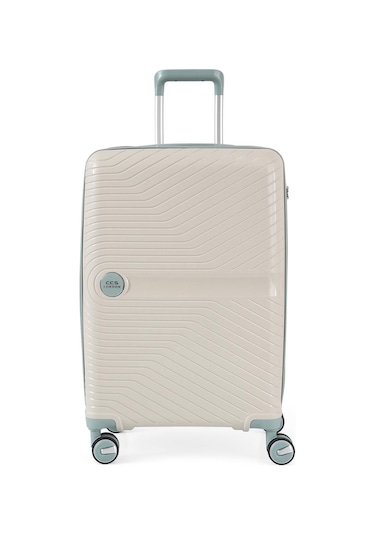 Ççs 5239 Polipropilen Orta Boy Valiz Beyaz-mavi Beyaz - Mavi