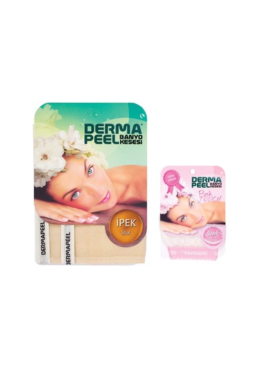 Dermapeel Doğal İpek Banyo Kesesi Pink Touch Yüz Kesesi Krem