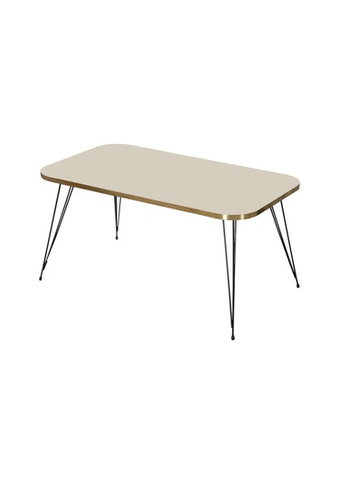 Orta Sehpa Kr Siyah Tel Ayak Altın Krem Krem