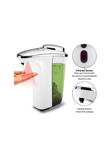 Xurunkeji Otomatik Sabunluk Kompakt Sensörlü Pompa Ayarlanabilir Sabunluk Hacmi Kontrolü Pil İle Çalışır 17 Oz/500 Ml Mutfak Ve Banyo İçin Gümüş Ve Beyaz Xurunkeji Otomatik Sabunluk Kompakt Sensörlü Pompa Ayarlanabilir Sabunluk Hacmi Kontrolü Pil İle Çalışır 17 Oz/500 Ml Mutfak Ve Banyo İçin Gümüş Ve Beyaz