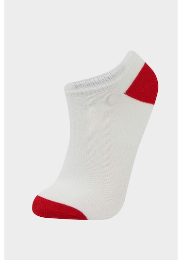 Defacto Erkek Çocuk 7li Pamuklu Patik Çorap F4710a8nswt1 Beyaz