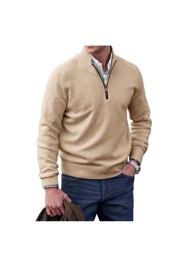 Yeni Moda Basit Çok Yönlü Sıcak Erkek Kazağı Mor