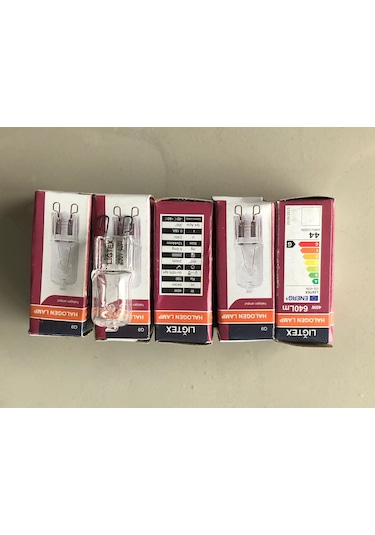 5 Adet G9 Halojen Lamba 220v 40w 640 Lümen Şeffaf