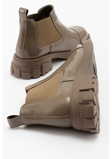 Luvishoes Cafune Koyu Bej Rugan Kadın Bot Koyu Bej