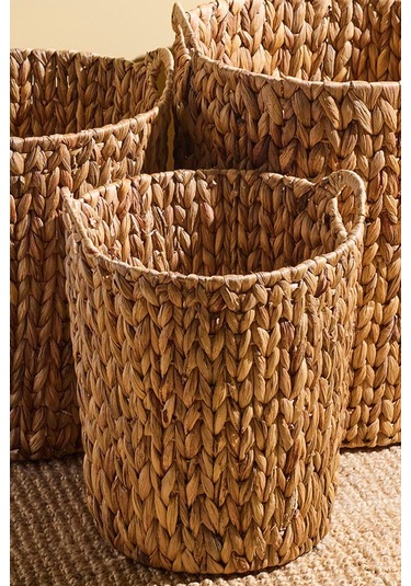 Cilento Hasır 3'lü Sepet Seti Kahverengı Kahverengi