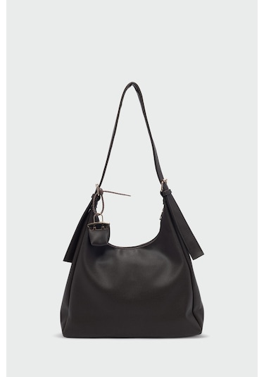 Guts Charmlı Salaş Omuz Çantası Kahve Kahverengi - Siyah - Bej