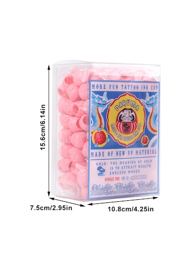 Wezone Tek Kullandım Dövme Mürekkebi Bardakları Sarı Renkli 200 Adet/ Kutusu Sabit Tabanlı Kalın Duvarlı Hijyenik Dövme Malzemesi