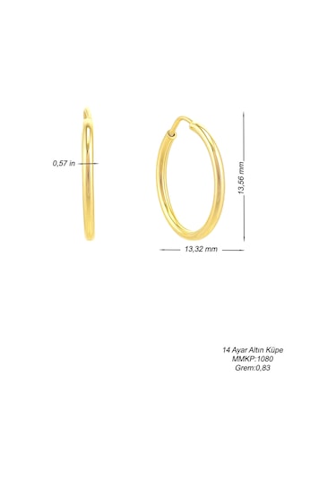 Moom Mücevherat Kadın 14 Ayar Altın Halka Küpe N11.15502