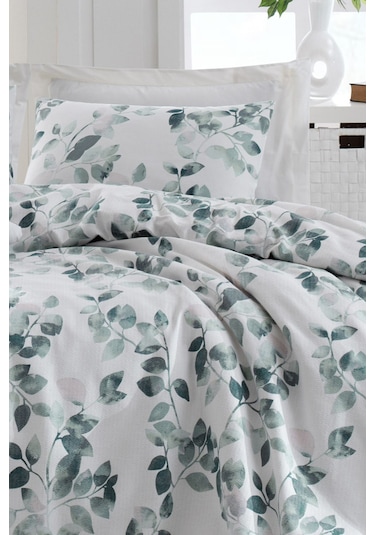 Enlora Home Pike Seti Baskılı Çift Kişilik Sabine Yeşil