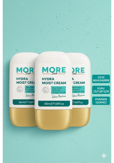 Moresun Hydra Moist Cream - Su Bazlı El Ve Yüz Nemlendirici 3'lü
