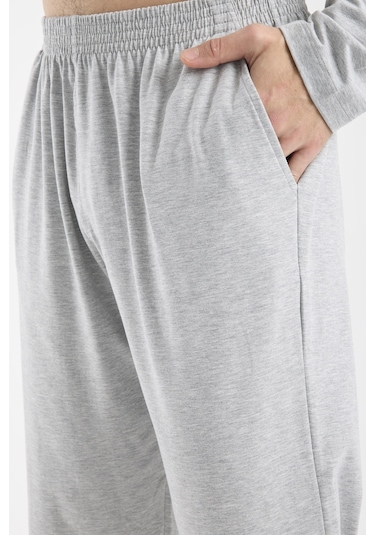Sementa Blok Detaylı Regular Fit Pijama Takım - Gri Gri