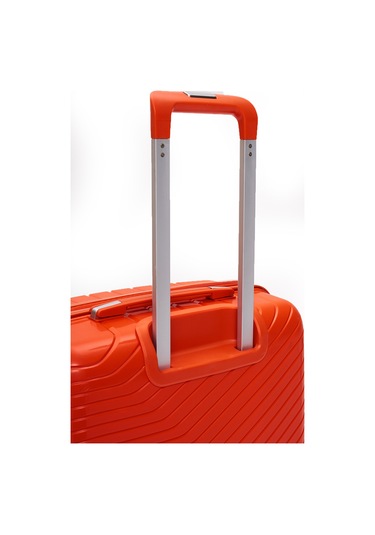 Elatae Exclusive Pro Polipropilen Kırılmaz 3'lü Valiz Seti Büyük - Kabin Boy Ve Makyaj Çantası Turuncu 5239