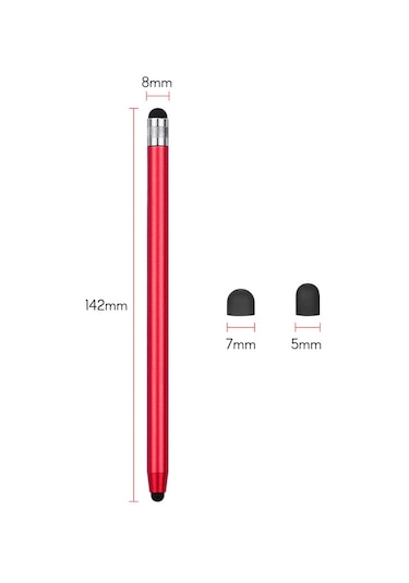 Singree 2si 1 Arada Evrensel Dokunmatik Stylus Kalem Tüm Tabletler Telefonlar 8 Yedek Yumuşak Uç 4 Adet 2siyah 2kırmızı