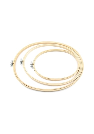 Bambu Çerçeve Nakış Kasnağı Halkası Kendin Yap Nakış Boyama Kanaviçe Kiti Yuvarlak Bambu Çerçeve Dikiş Aletleri Ev Dekorasyonu