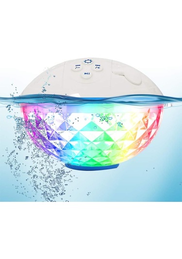Techtic Havuz Işığı Bluetoothlu Havuz Hoparlörü Su Geçirmez Hoparlör Taşınabilir Rgb Led Işıklı