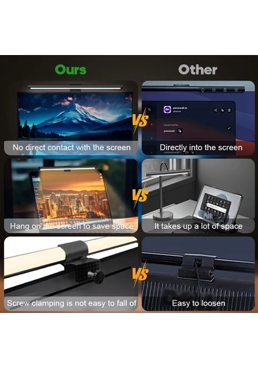 Dashanshop Amıll Modern Led Masa Lambası 3000 4000 6500k Aydınlatma Oyun Ofis Için Ayarlanabilir Usb 3000/4000/6500k