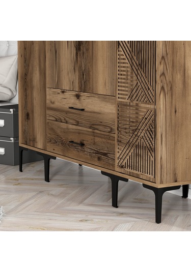 Variant Kumsal 4 Kapılı Stp Gardrop - Ceviz / Ceviz