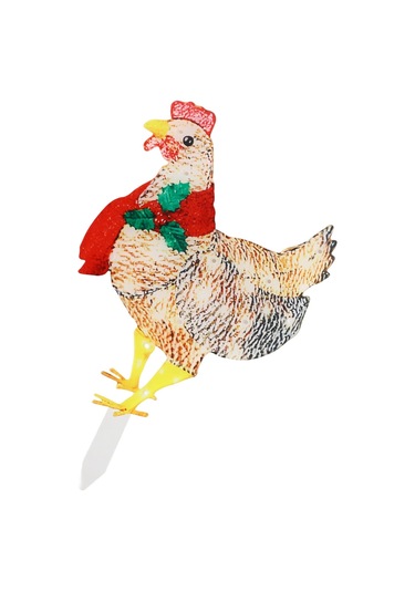 Geeroyoo Plastik Noel Tavuk Işıklı Dekorasyon, Su Geçirmez Bahçe Çimenlik Zemin Aydınlatması, Yeniden Kullanılabilir Bahçe Sanatı Dekoru Pil Dahil Değil Diğer