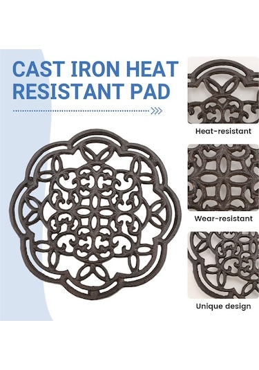 Ulzyvf Yuvarlak Yemek Yalıtımlı Taklit Sehpa Rengi Pas Mutfak Masası Isı Döküm Demir Dekoru Bs Diğer