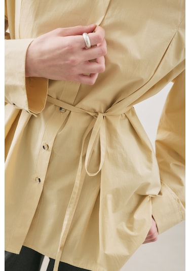 Parçalı Tasarım Gömlek Soft Sarı Soft Sarı