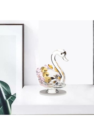 Opulentliving Swante Heykel Kuğu Doğum Yıldönümü Partisi Dekorasyonu 4.6x6.6cm Kristal 4.6cmx6.6cm