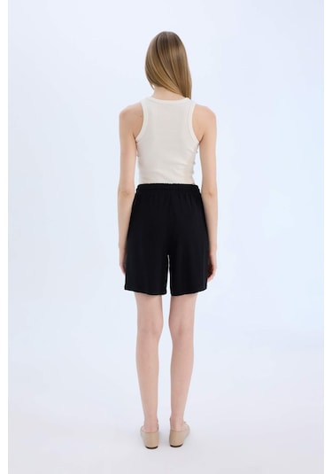 DeFacto Yüksek Bel Kısa Paça Belmando Şort I6760AZ25HSBK81 Siyah