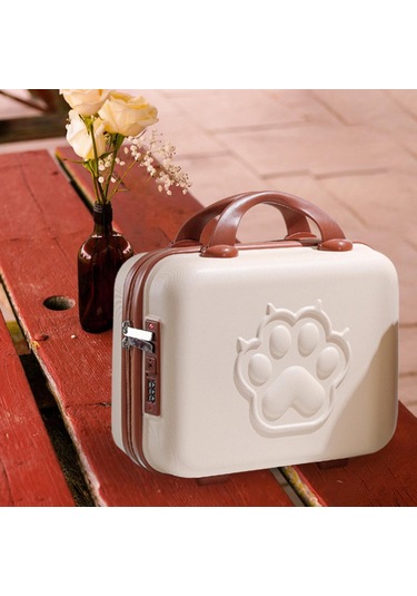 Homyl İş Için 14 Inç Küçük Saplı Şifre Kilitli Bavul Kılıfı Mini Bej