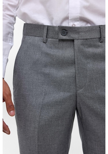 SÜVARİ Antrasit Regular Armürlü Kumaş Pantolon