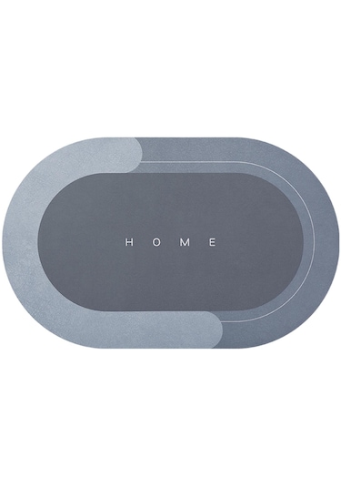 Suntek Kapı Paspası Giriş Çabuk Kuruyan Halı Zemin Mavi 40x60cm Oval