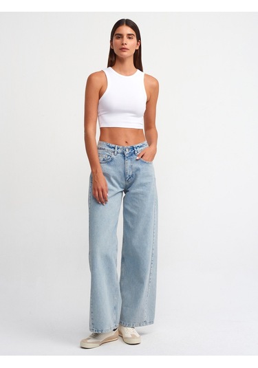 Dilvin Kalp Nakışlı Crop Top 101a20820 Beyaz