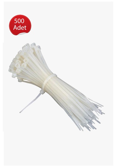 Plastik Kelepçe Cırt Kablo Bağı 2.5x200mm Beyaz 500 Adet