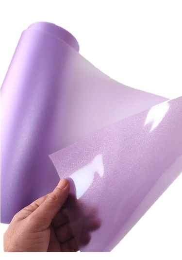 Parlak Simli Görünüm Mor Renk Yapışkanlı Folyo 30 Cm 1 Metre