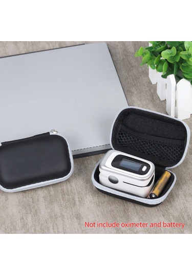 Kangvka Parmak Ucu Puls Oksimetre İçin Sert Korumalı Eva Depolama Çantası - Sırt Çarpması Ve Çizilere Dayanıklı, Reşitli Zipperli Taşınabilir Kutusu Siyah